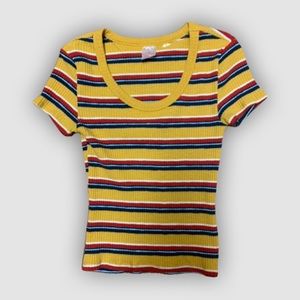 Striped ribbed tee